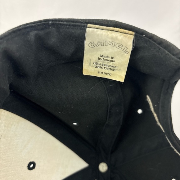 VINTAGE Camel Cigarettes Hat Mens OS Black White Joe Camel Snapback Cap 90s Hat - Picture 10 of 10